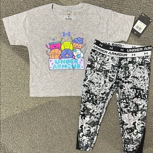 Under Armour Girls Shirt and Capri Set - 4 NWT